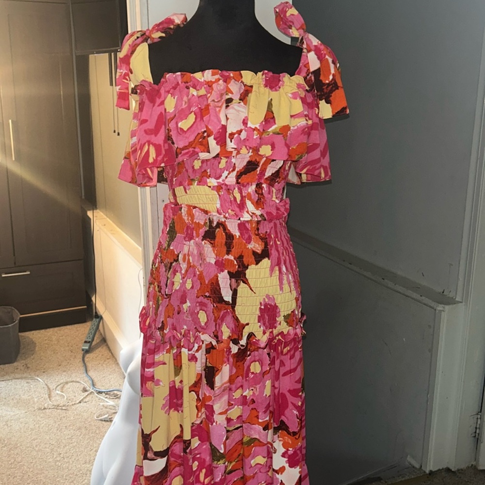 Embrace Vibrance with Our Floral Off-the-Shoulder Maxi Dress